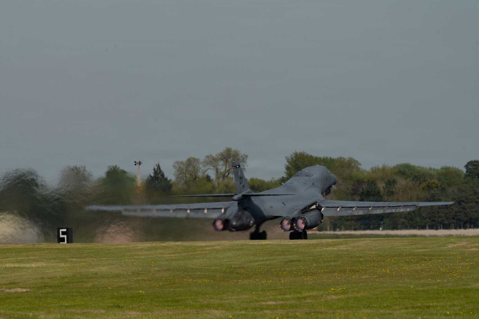 Air Force B-1B Lancer takes off in support of regional security in the U.S. Central Command area of responsibility April 22, 2026.
