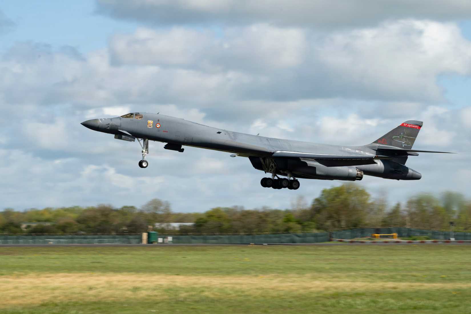 Air Force B-1B Lancer takes off in support of regional security in the U.S. Central Command area
