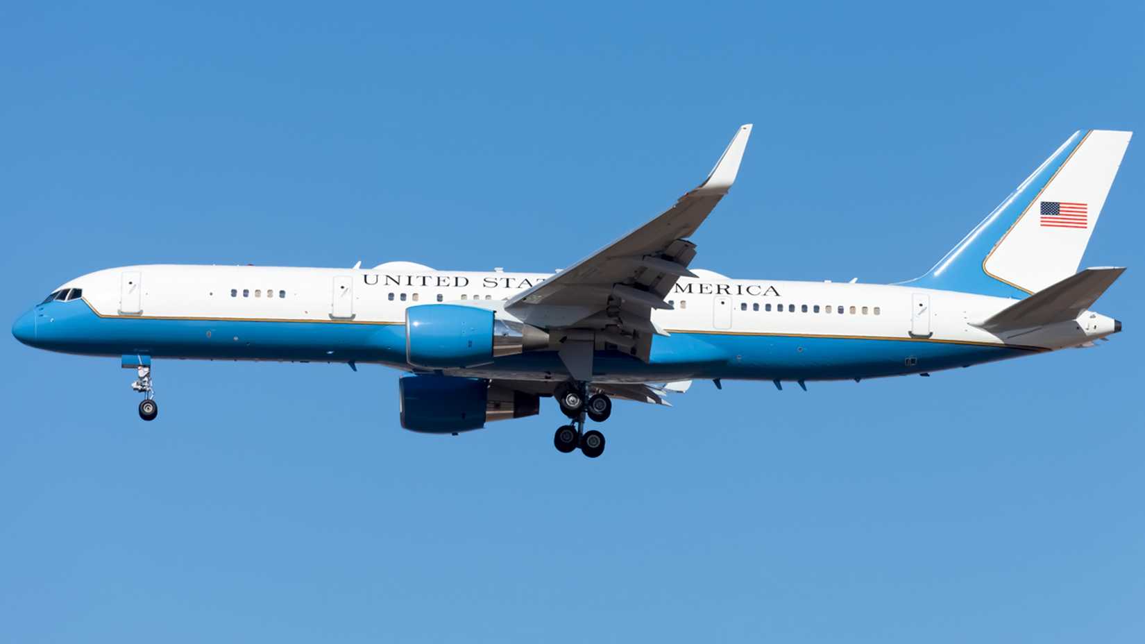Air Force C-32A flying in the sky