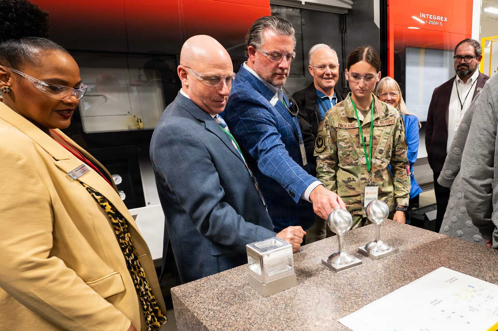 Air Force Materiel Command leaders visited the University of Dayton Research Institute’s Integrated Technology Operations Center near Wright-Patterson Air Force Base
