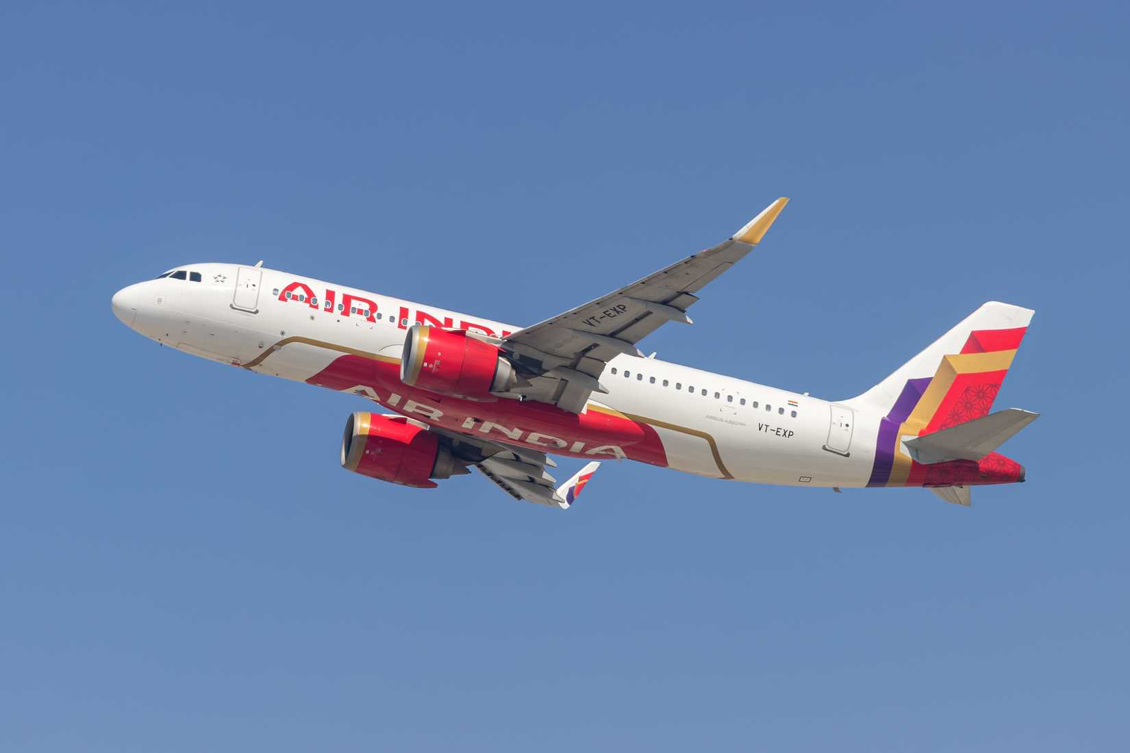 Air India A320neo in the sky