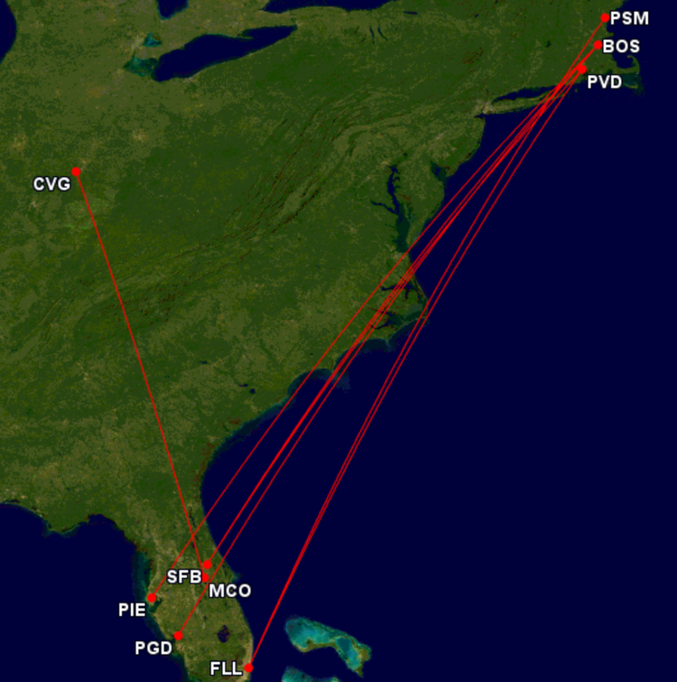 Allegiant New Routes