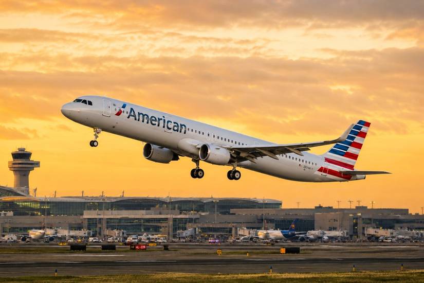 American Airlines A321XLR taking off from PHL