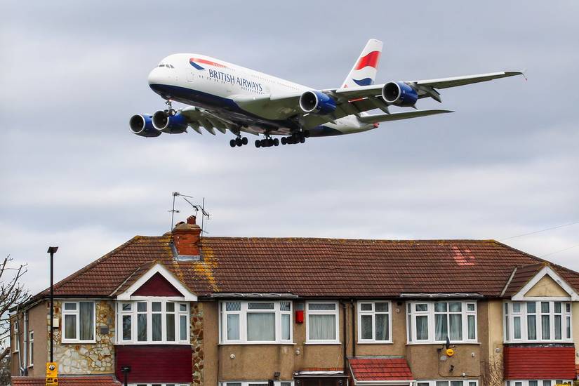BA A380 on short final Heathrow