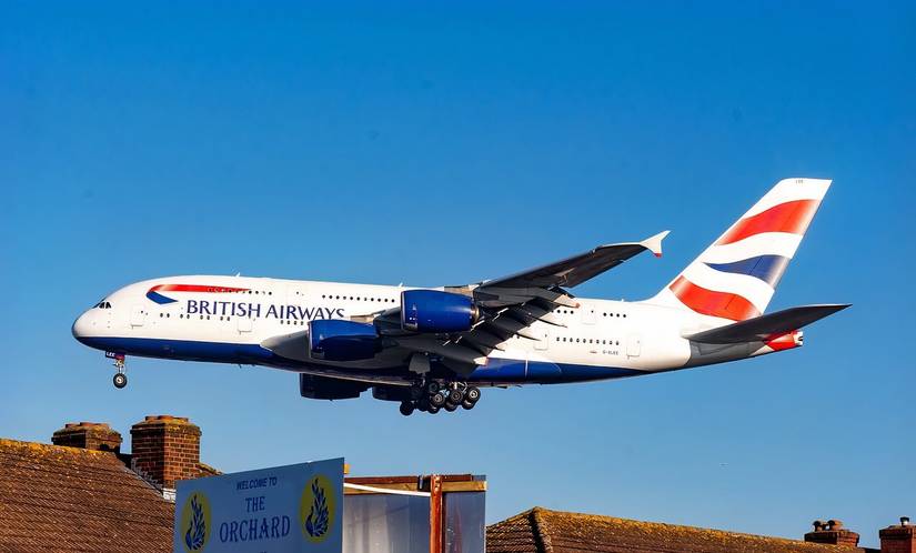 BA A380 short final to 27L at Heathrow