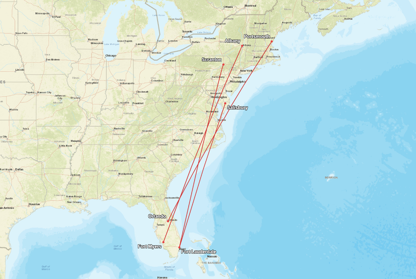 Breeze Route Suspensions Map