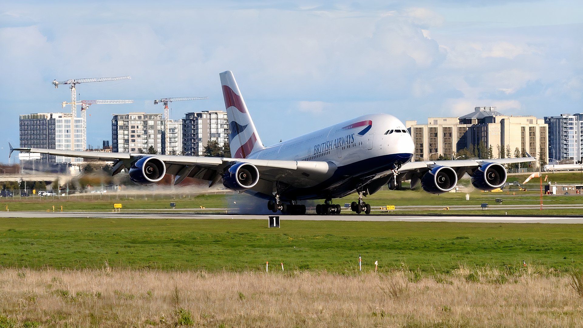 British Airways A380 landing in Vancouver