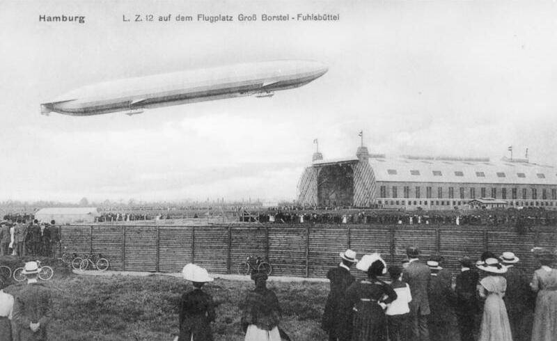 Zeppelin airship at Hamburg airport