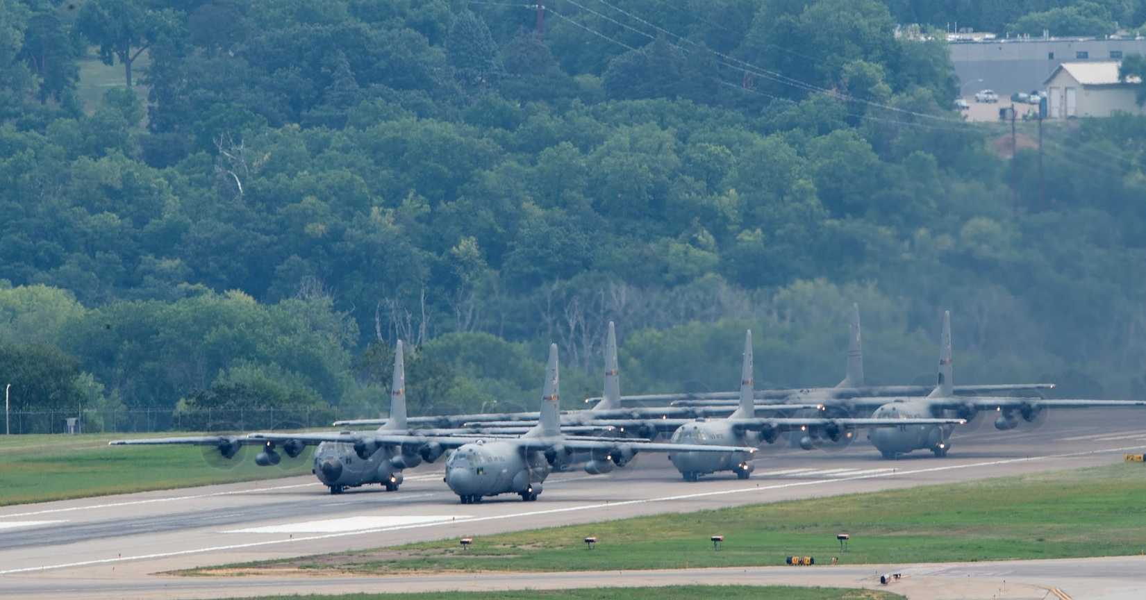 C-130H aircraft on the ground