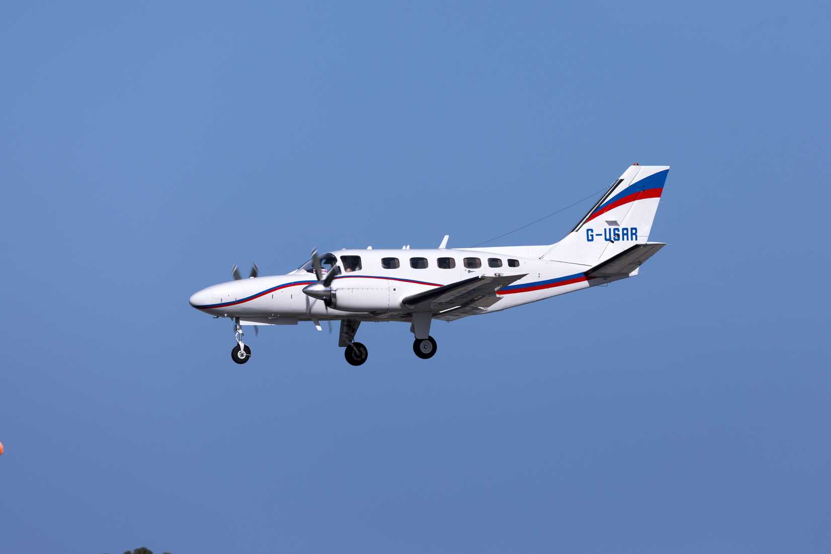 Cessna 441 in the sky