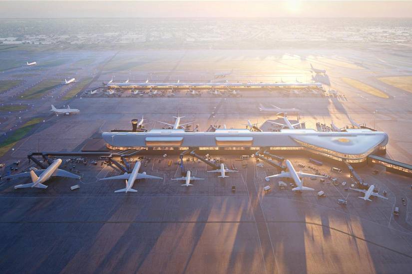 ORD Concourse D and E aerial view