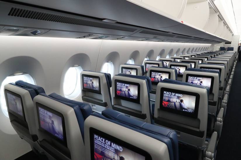 delta air lines airbus a350 economy cabin