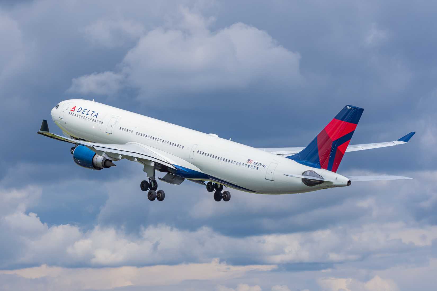 Delta Airbus A330-300 in the sky