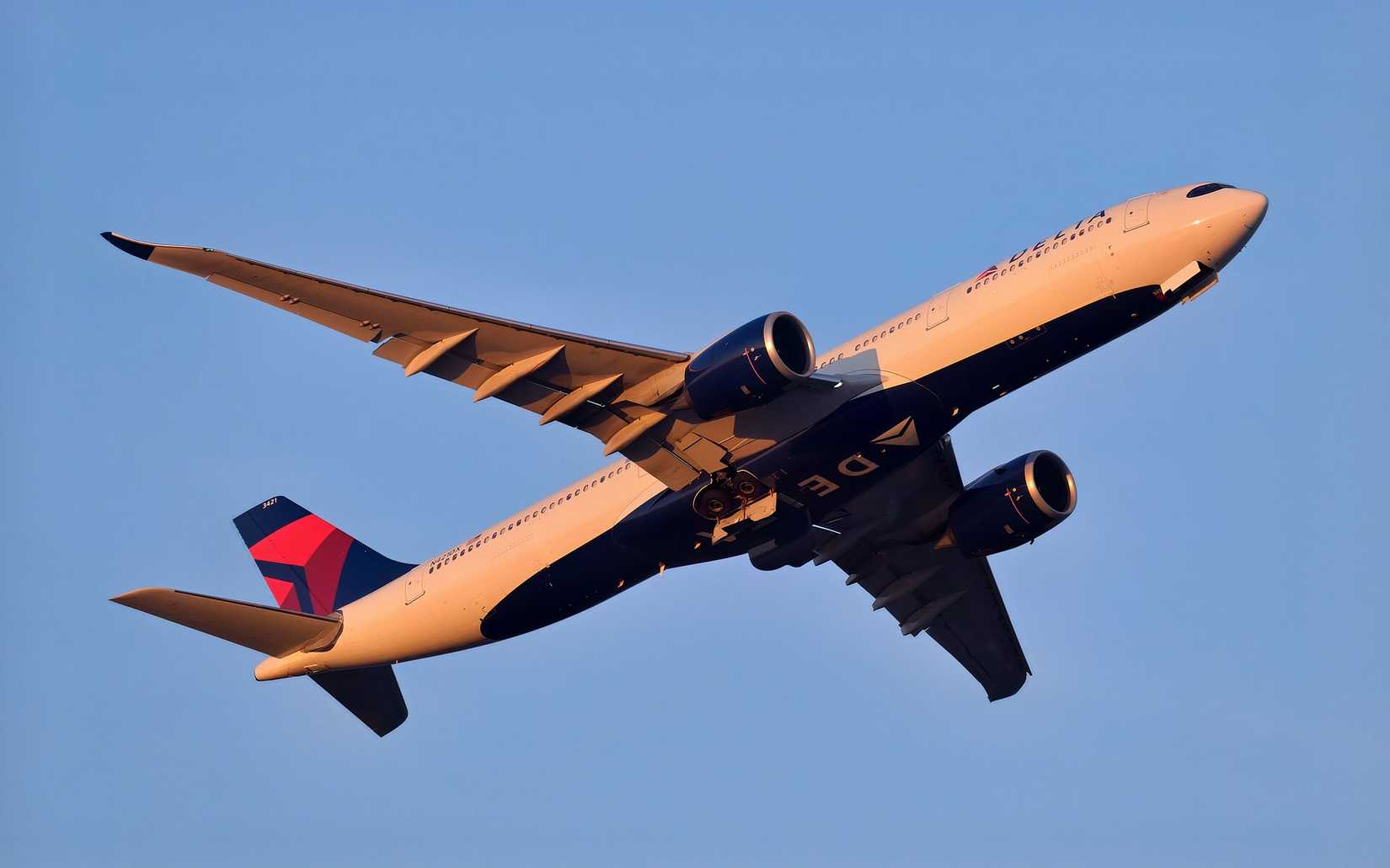 Delta Airbus A330-900 shortly after take off