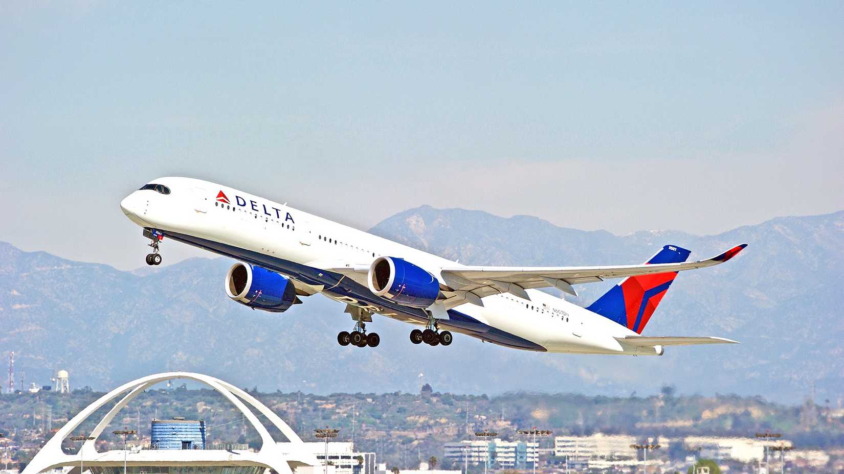 Delta Airbus A350 departing Los Angeles LAX