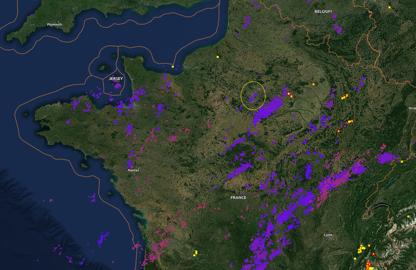France Lightning Map 27Aug26
