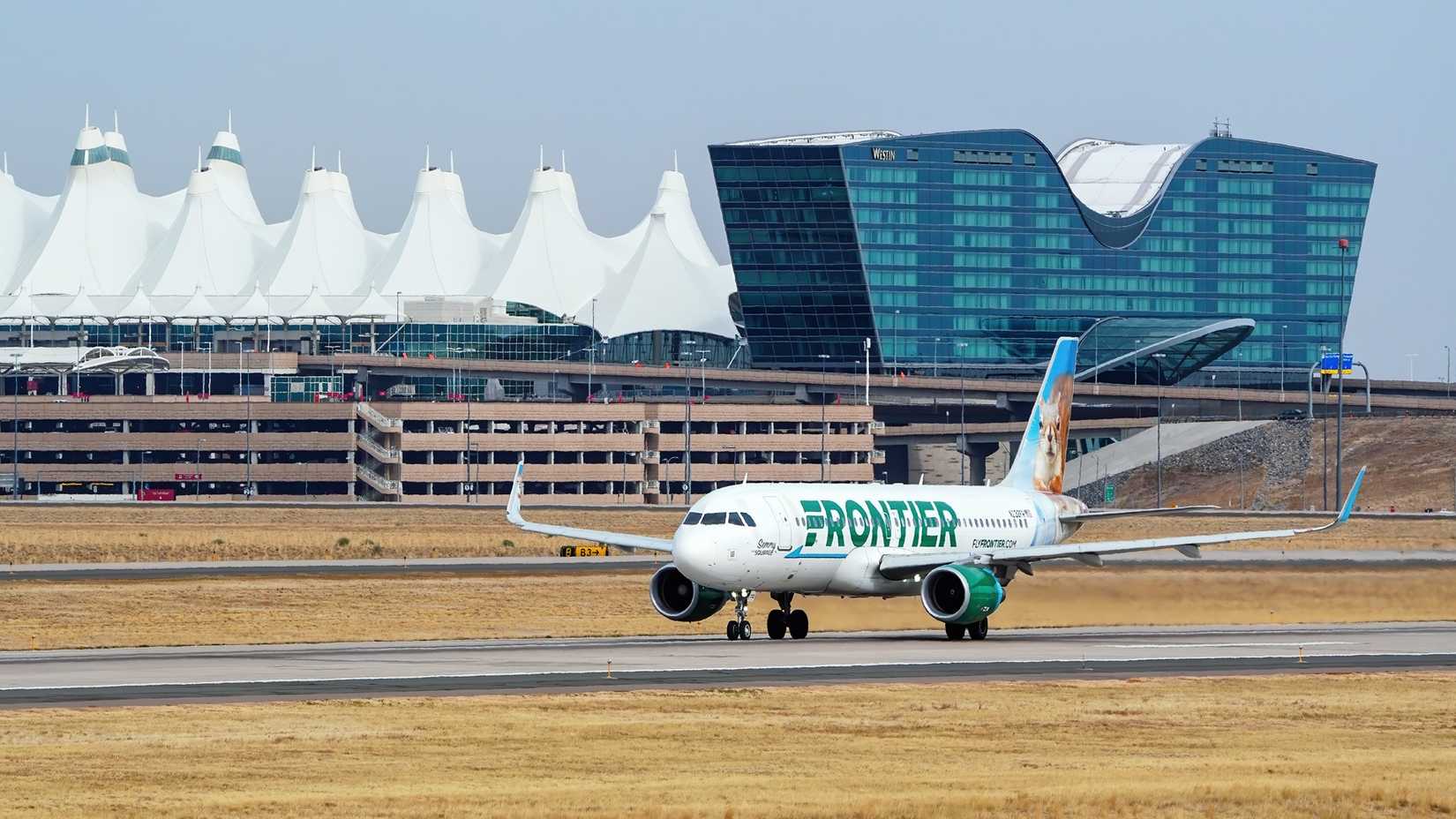 Frontier Airlines plane at Denver