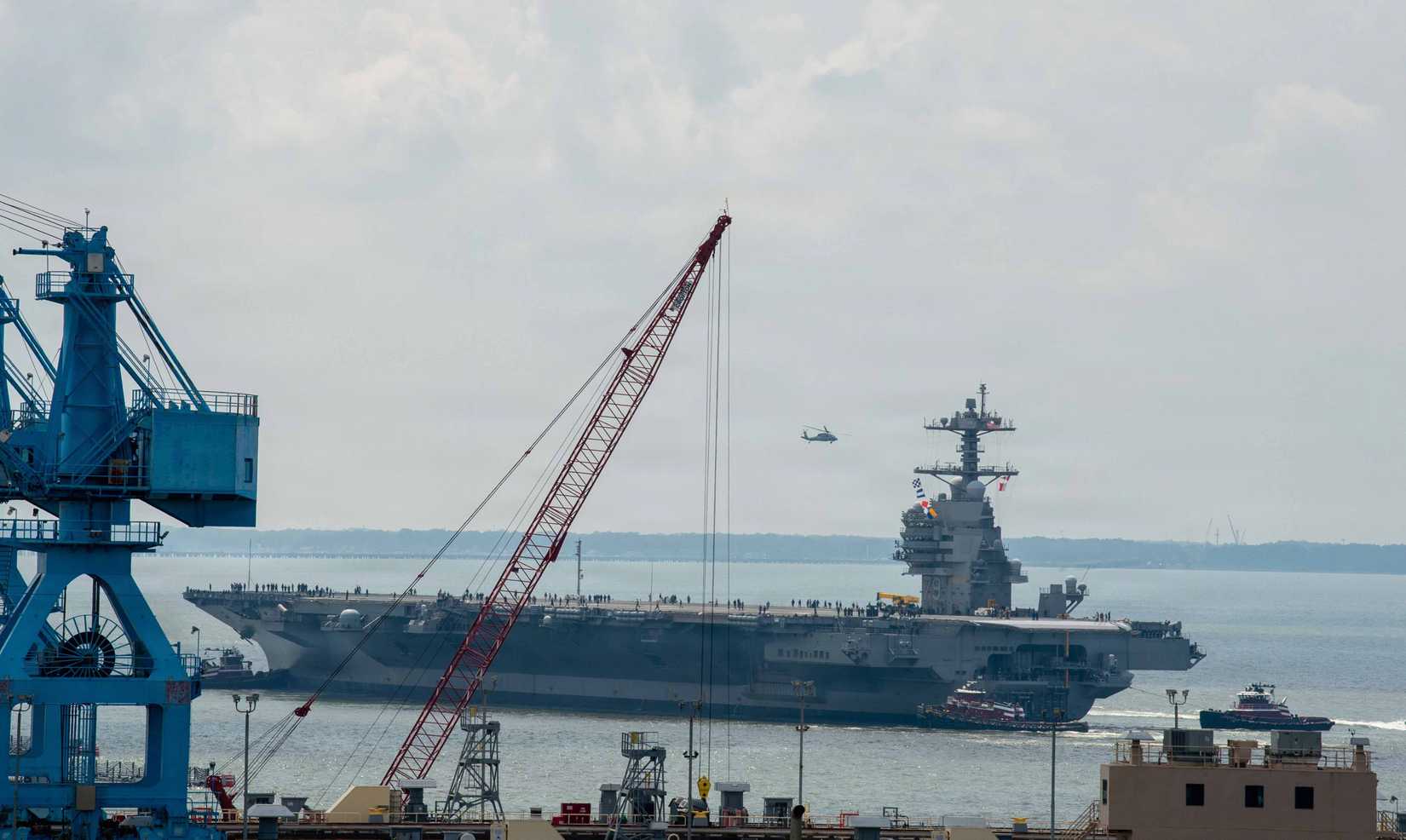 John F. Kennedy (CVN 79) departs from Newport News Shipbuilding for Acceptance Trials at sea