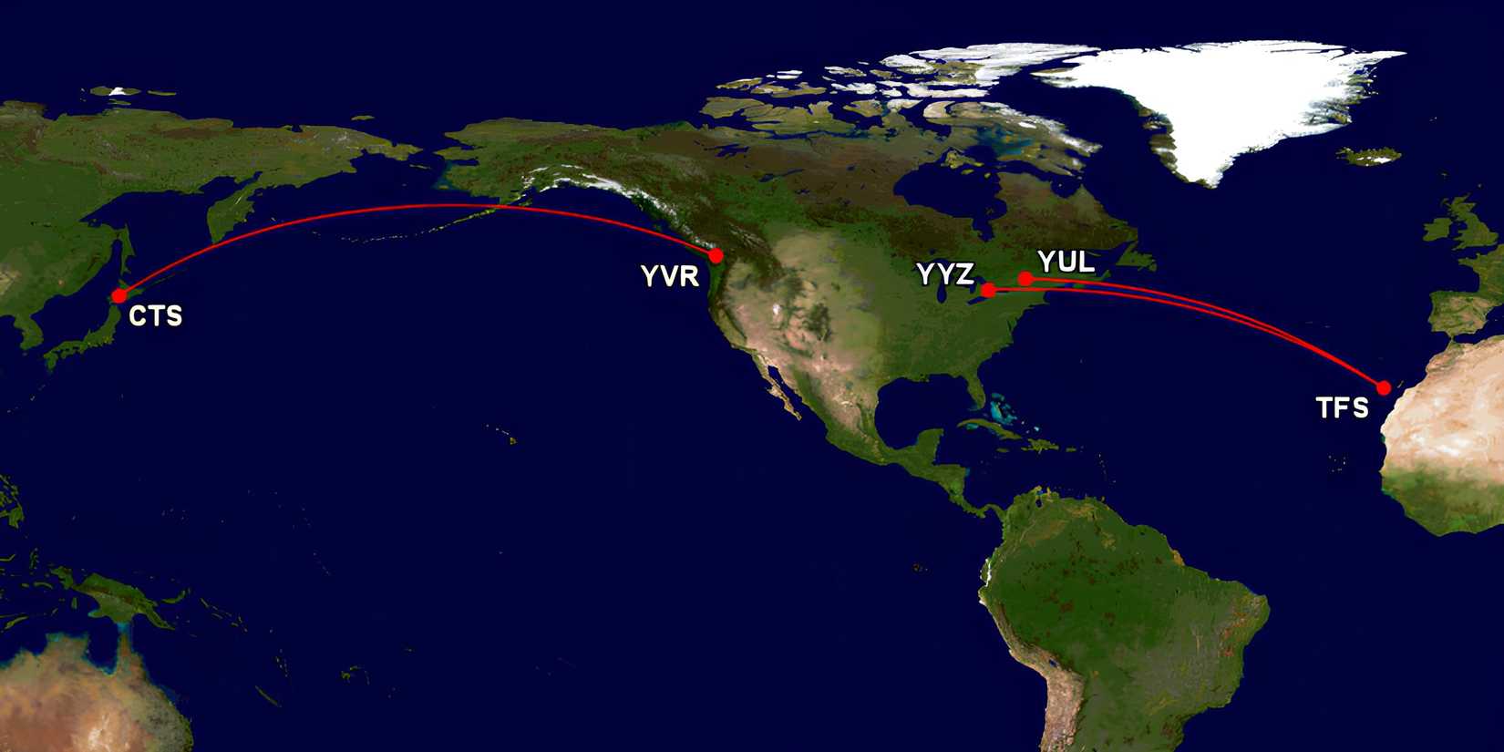 Air Canada New Long Haul Routes Map