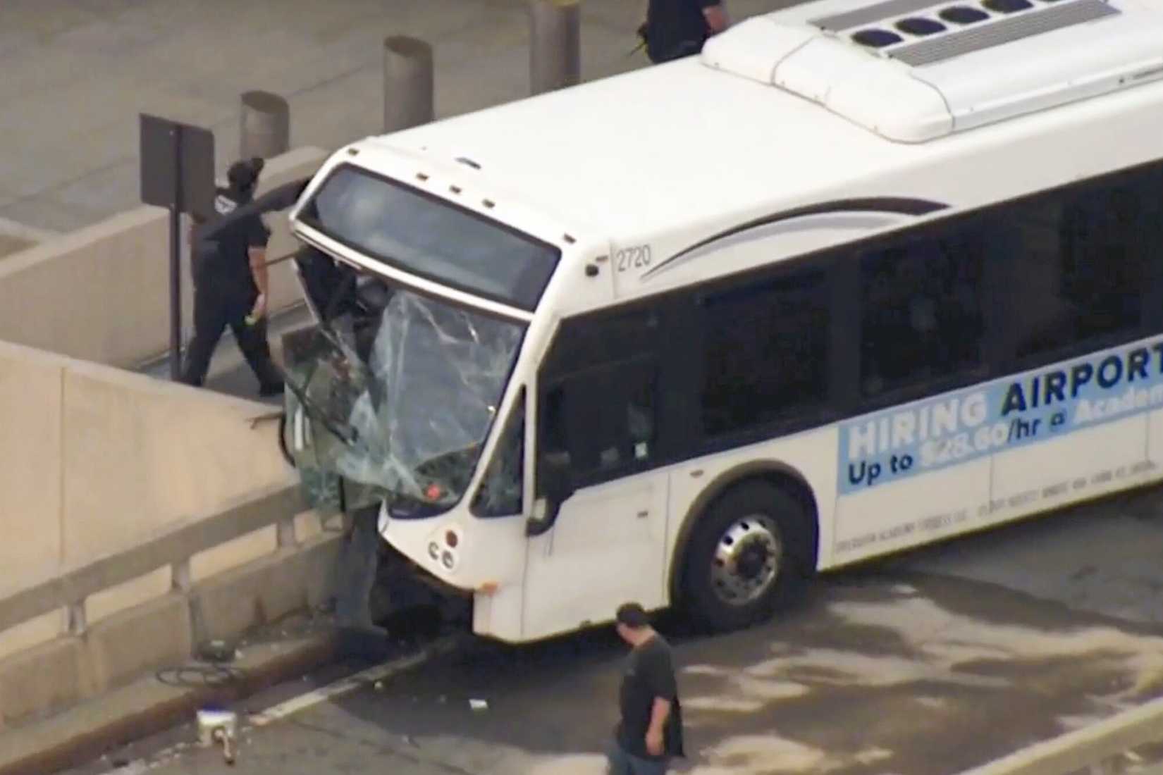 Bus crash at Newark