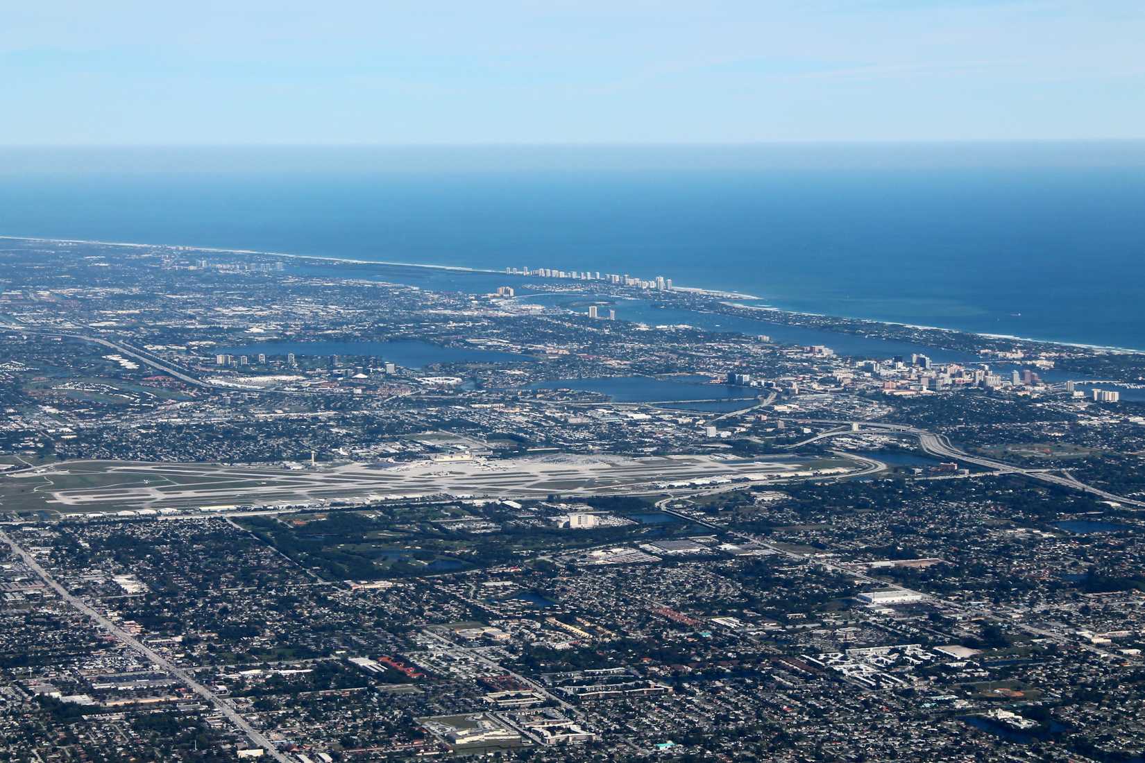Aerial photo of Palm Beaches and PBI Airport