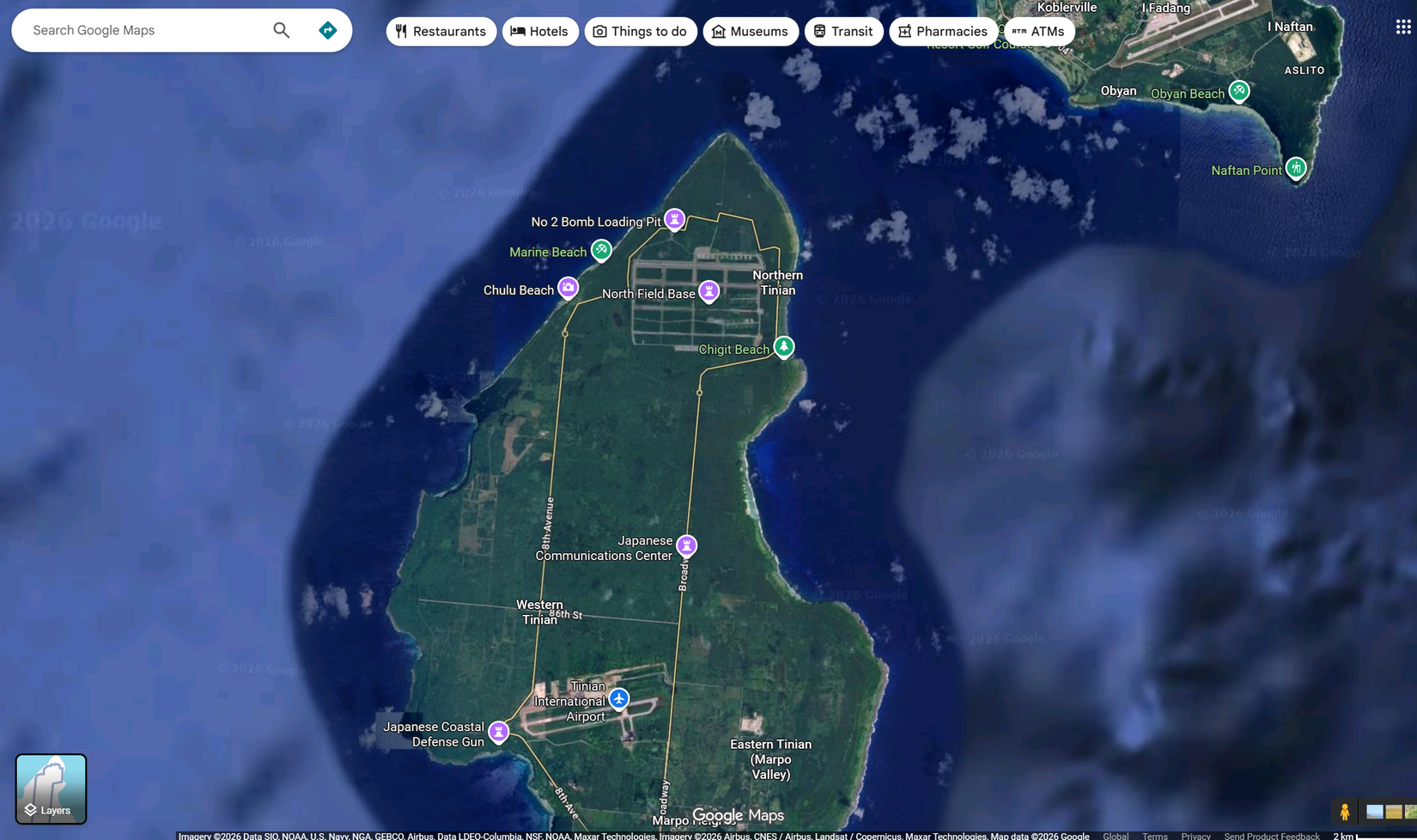 Satellite view of Titian island