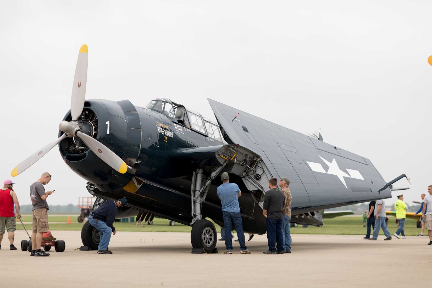 Grumman TBF, TBM Avenger parked on the tarmac during the airshow, TBM Avenger Salute to Veteran