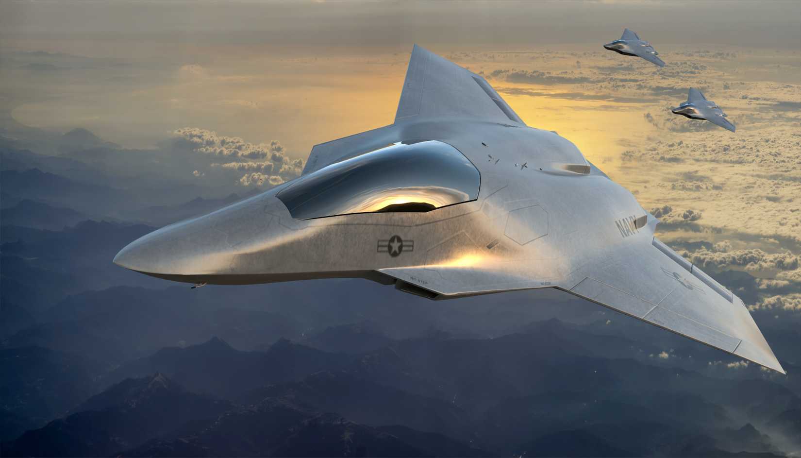 Vision of the American 6th generation fighter ,3d illustration.