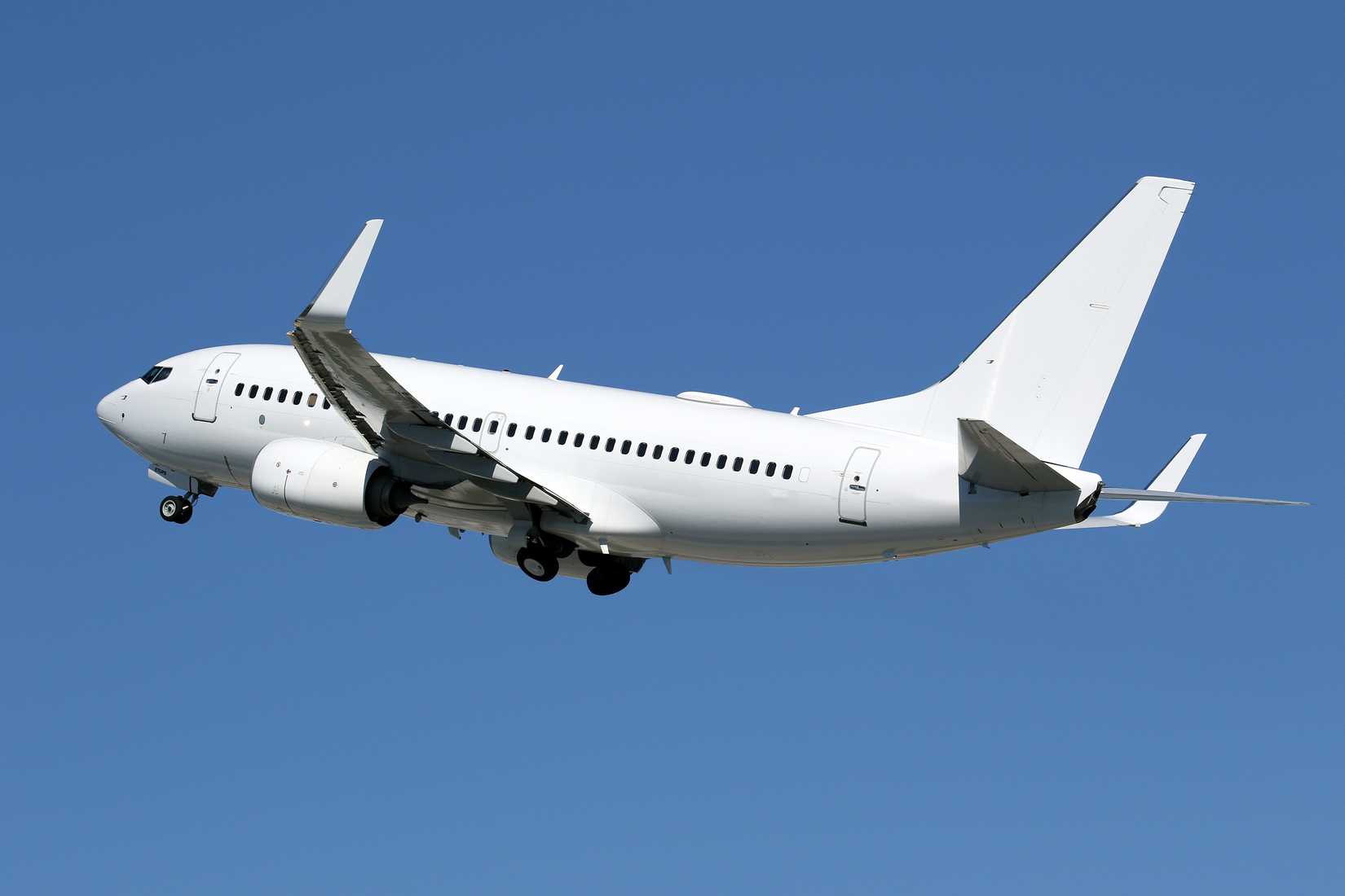Fort Lauderdale, FL, USA - 23 November 2021:  Boeing 737-700 Private Jet Aircraft, Taking off from Fort Lauderdale Hollywood International Airport, Florida.