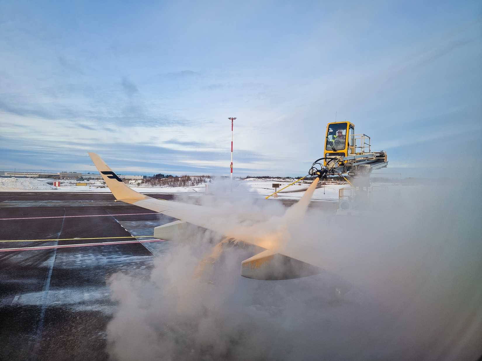 Finnair Plane Getting Deiced