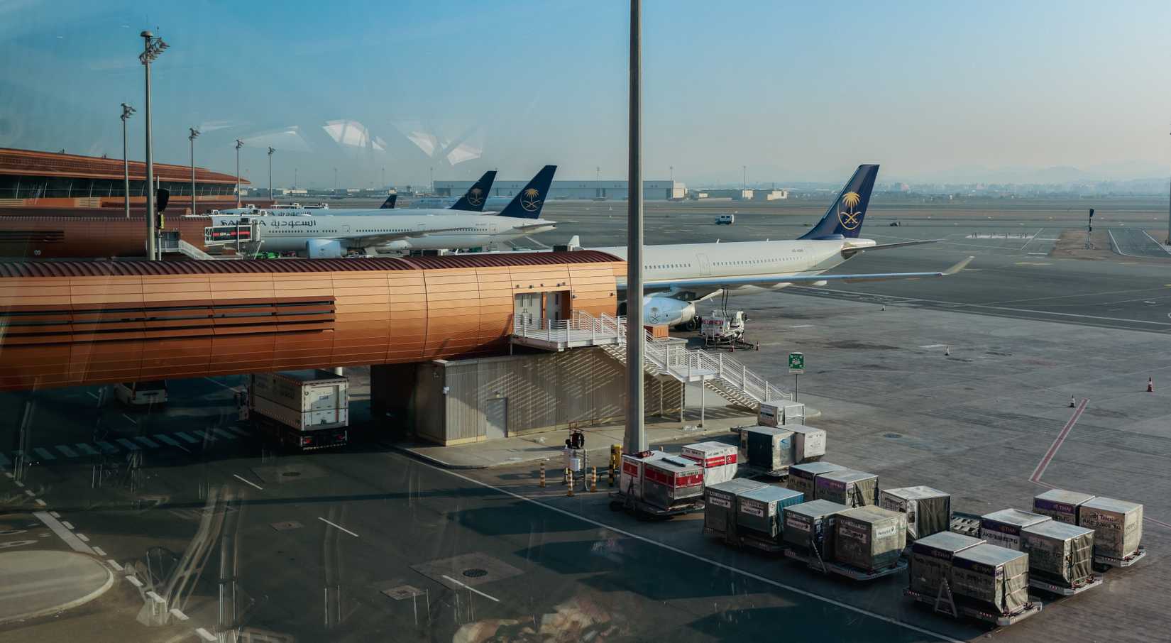 Saudia Aircraft Parked At Jeddah Airport