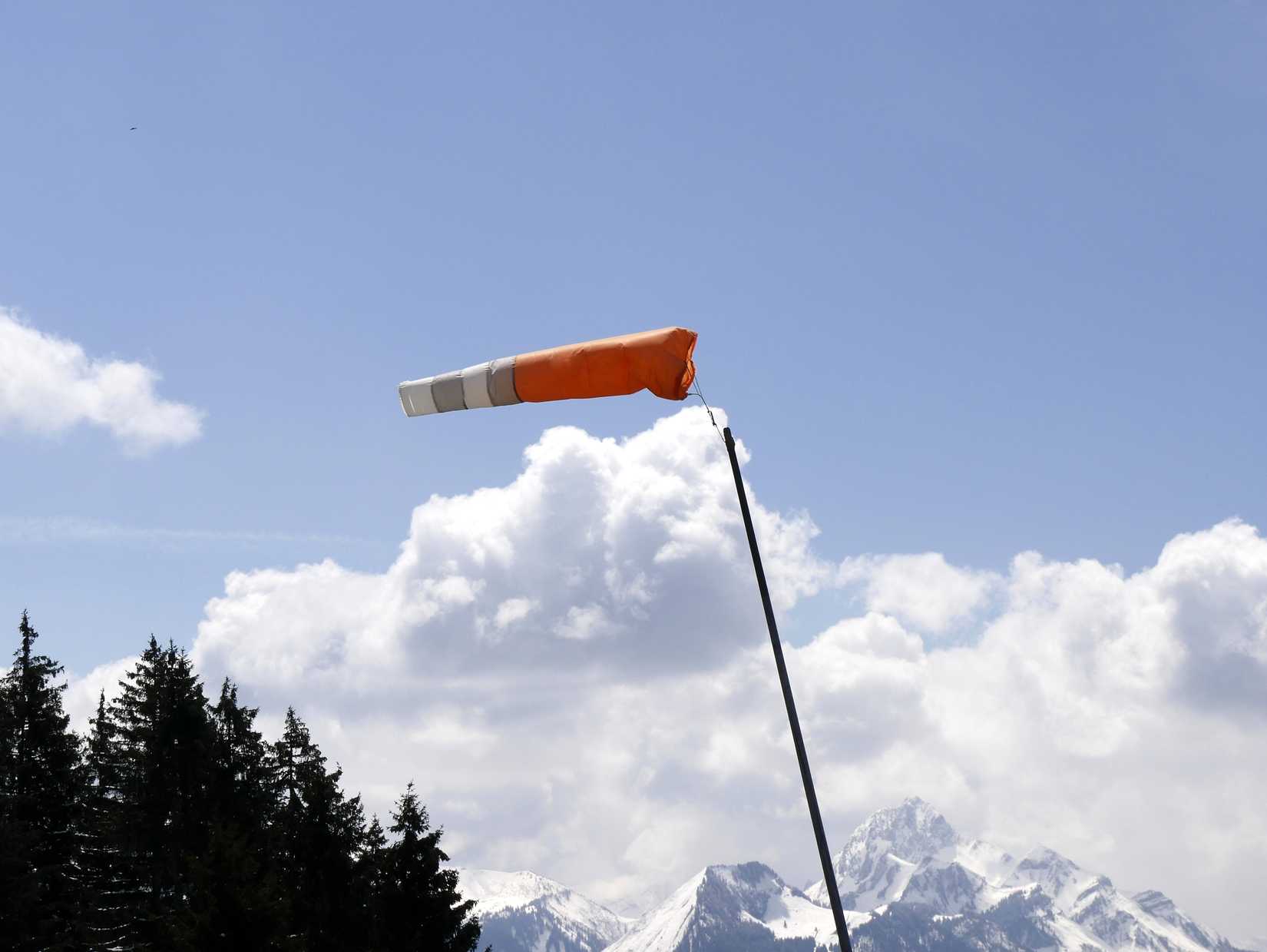 Wind sock in mountain area
