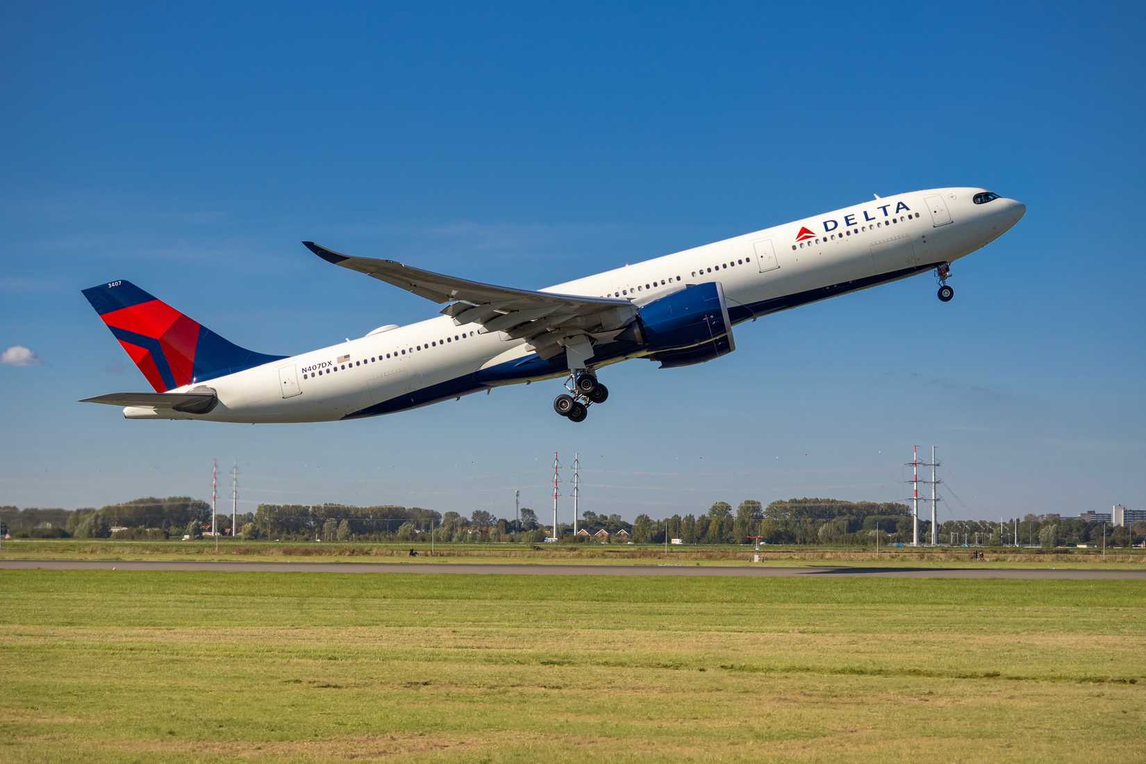 Delta Air Lines Airbus A330-900neo taking off.