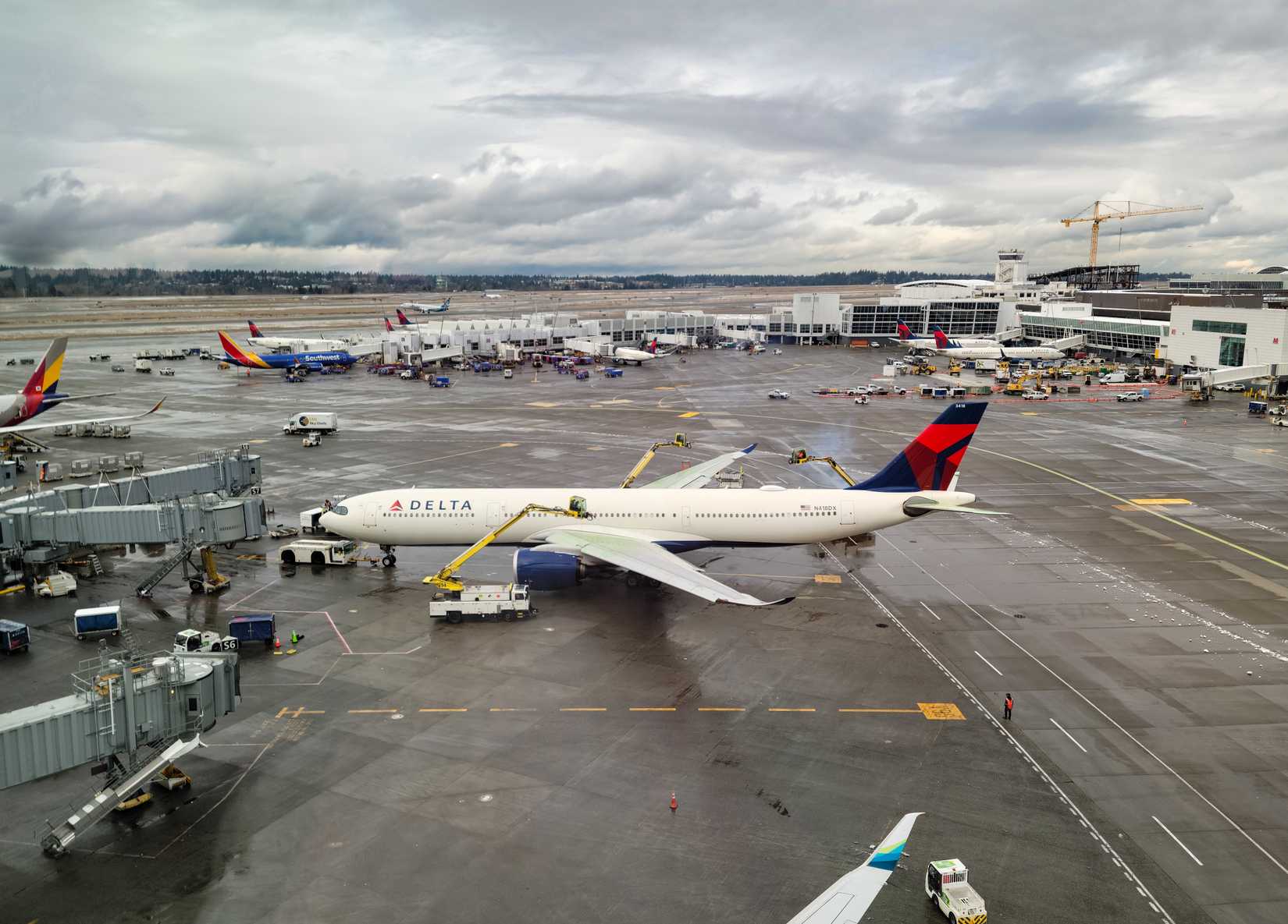 Delta Air Lines Airbus A330-900 Preparing For Pushback At SeaTac S Concourse