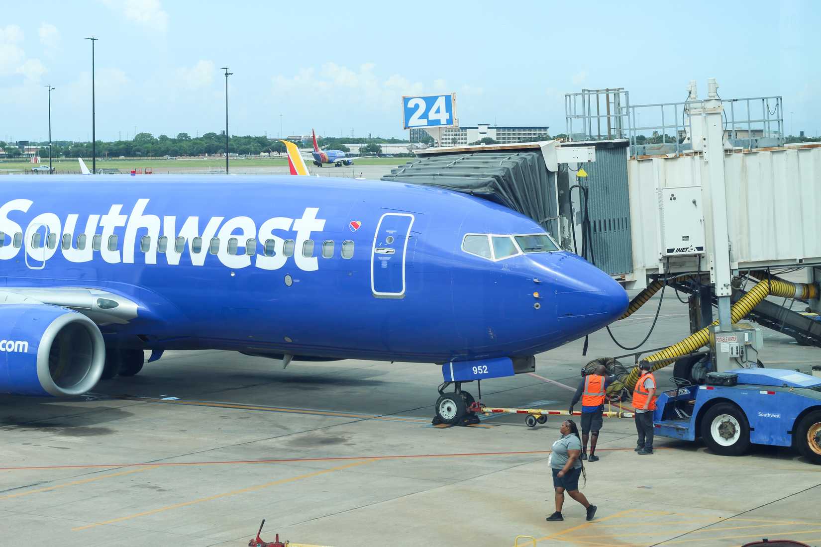 Houston, Texas, USA. Southwest Airlines plane at Hobby Airport