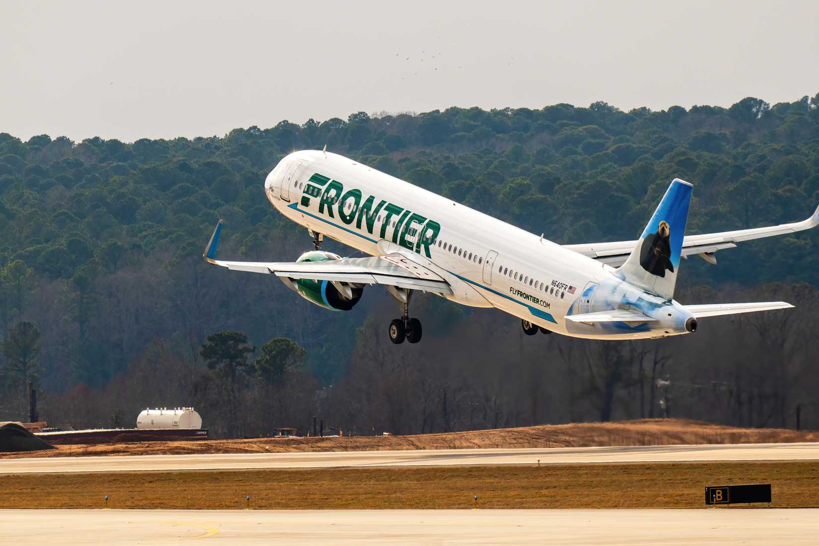 Frontier Airlines Airbus A321 aircraft departing