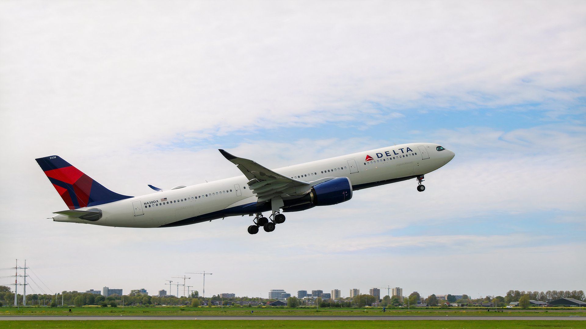 Amsterdam Schiphol, The Netherlands, April 27th 2026: Delta Airlines Airbus A330-900neo taking off from Schiphol Airport to Seattle, DL145, N438DX