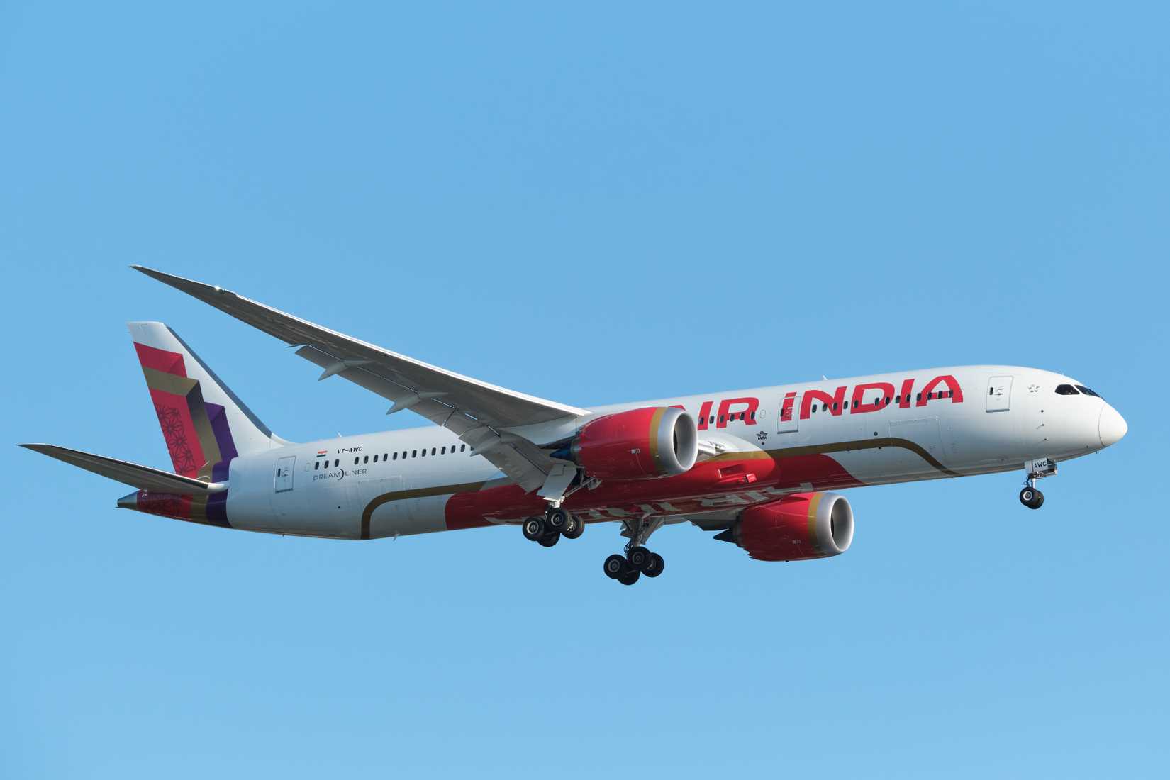 London, United Kingdom - July 27 2026: A Air India Boeing 787-9, registration VT-AWC, on approach to London Heathrow Airport.