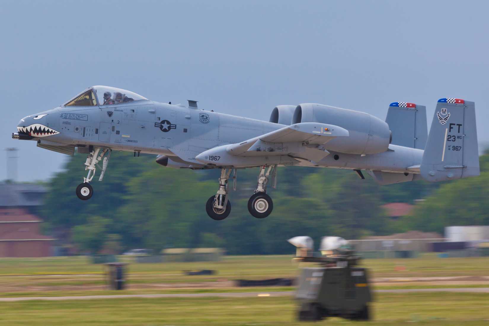 Presentation characteristics during the airshow of famous A-10 military jet on May 6, 2011 in Washington DC A10 is first US Air Force aircraft designed solely for close air support