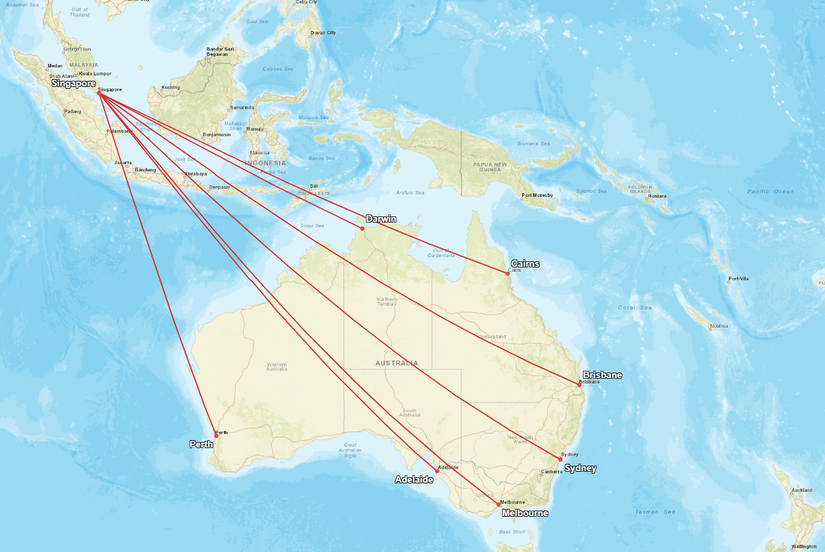 Singapore Airlines Australia Routes