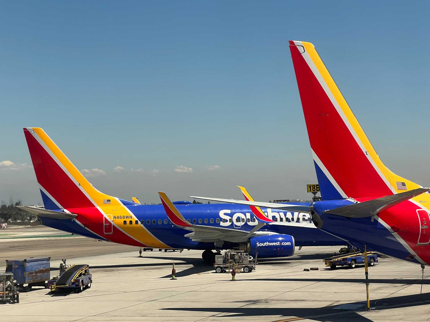 Southwest Airlines plane Los Angeles tail