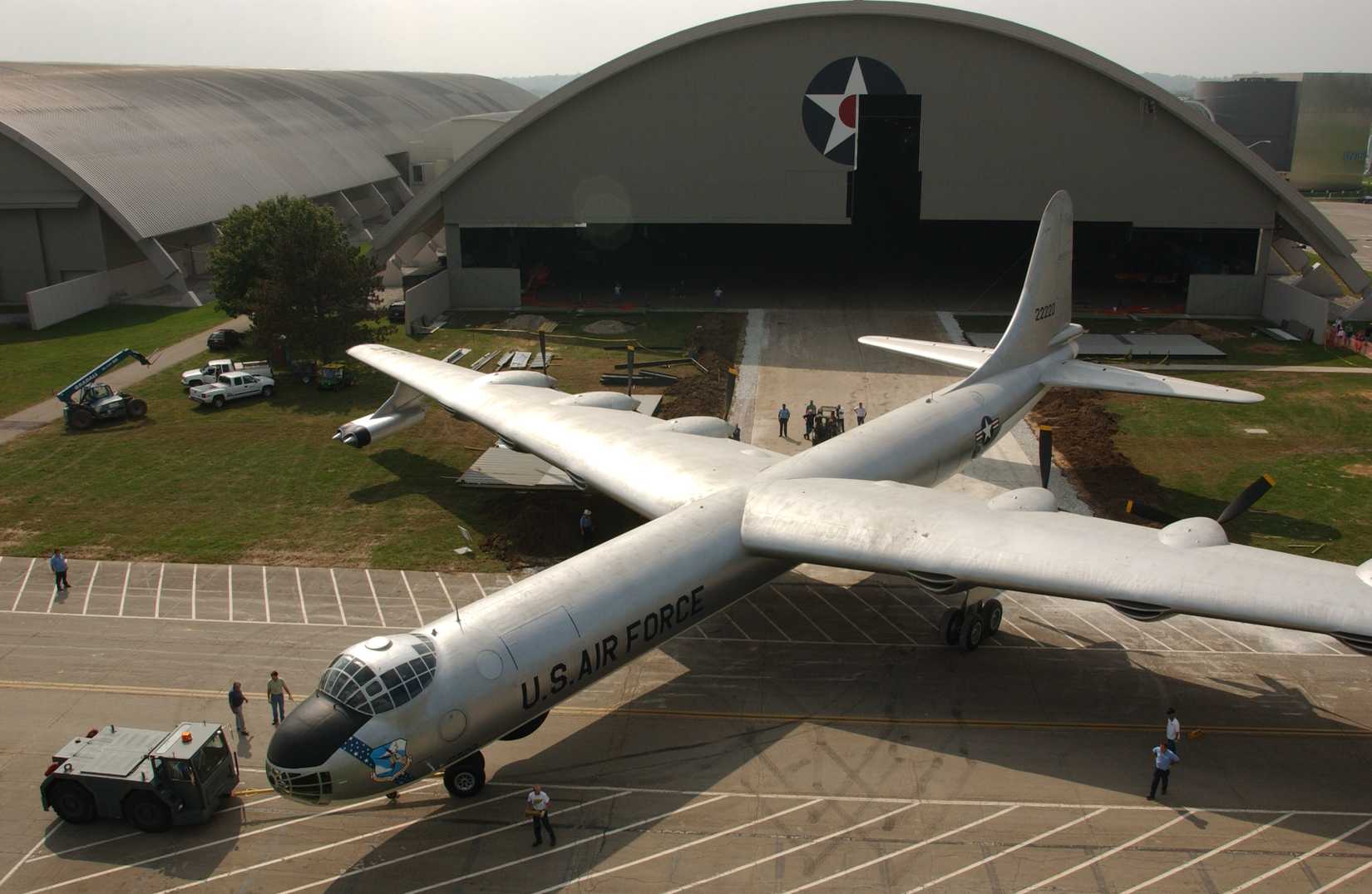 The Convair B-36J Peacemaker aircraft move