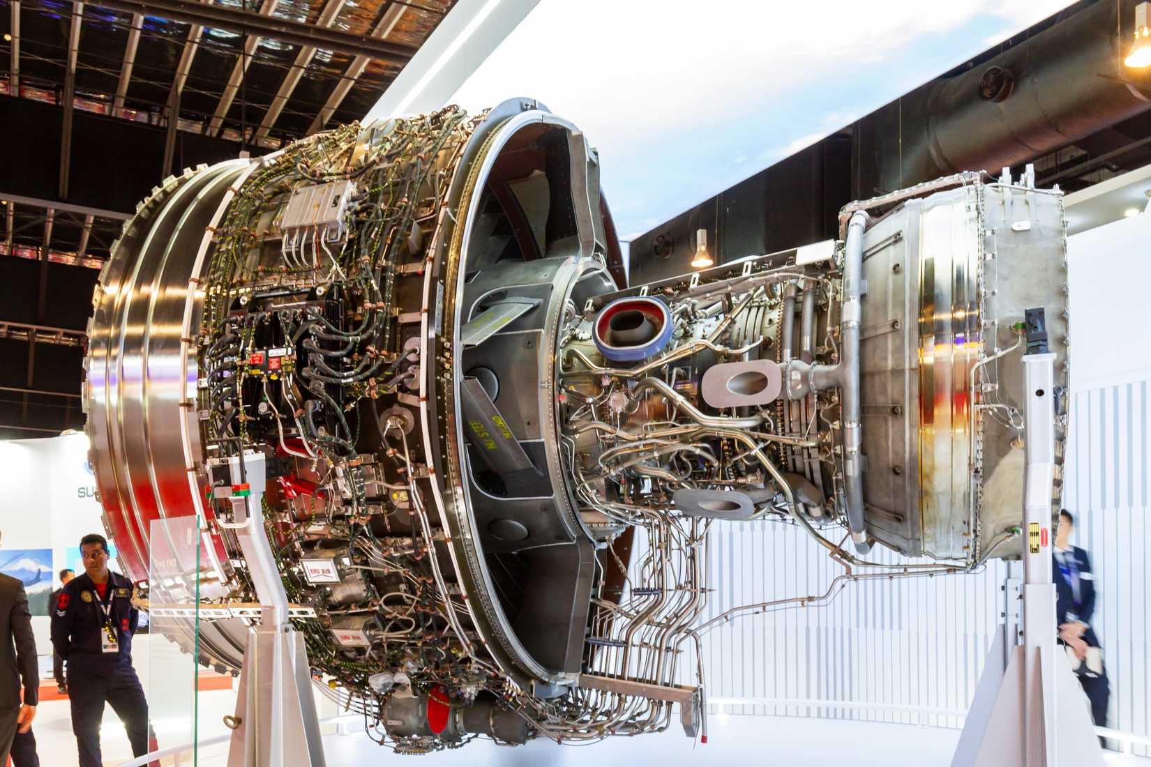 Turbofan Jet Engines Rolls-Royce Trent XWB At The Singapore Airshow 2020