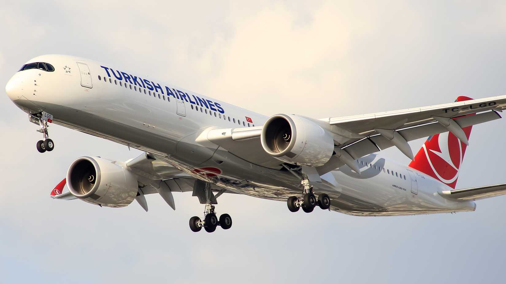 Turkish Airlines Airbus A350-900 in the sky