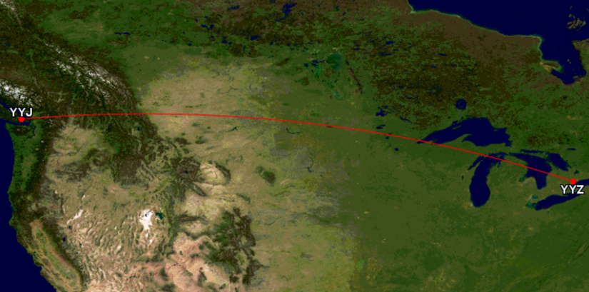 victoria to toronto route map
