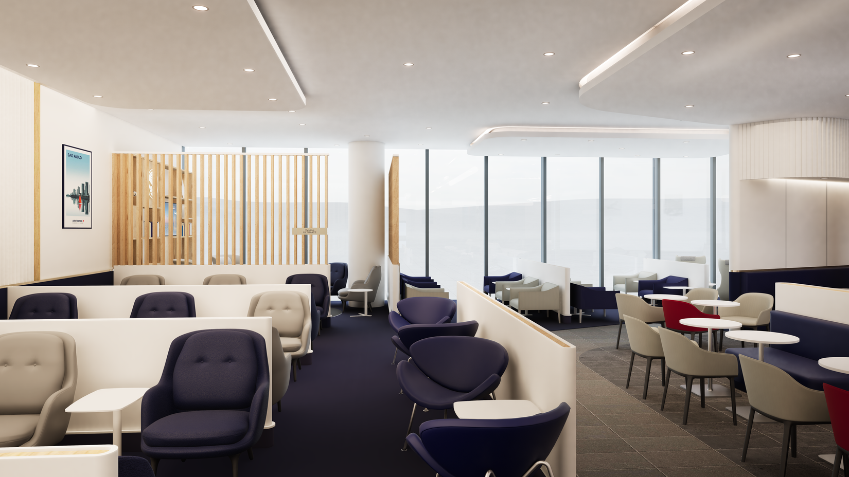 Another view across the Air France lounge in FRA Terminal 3