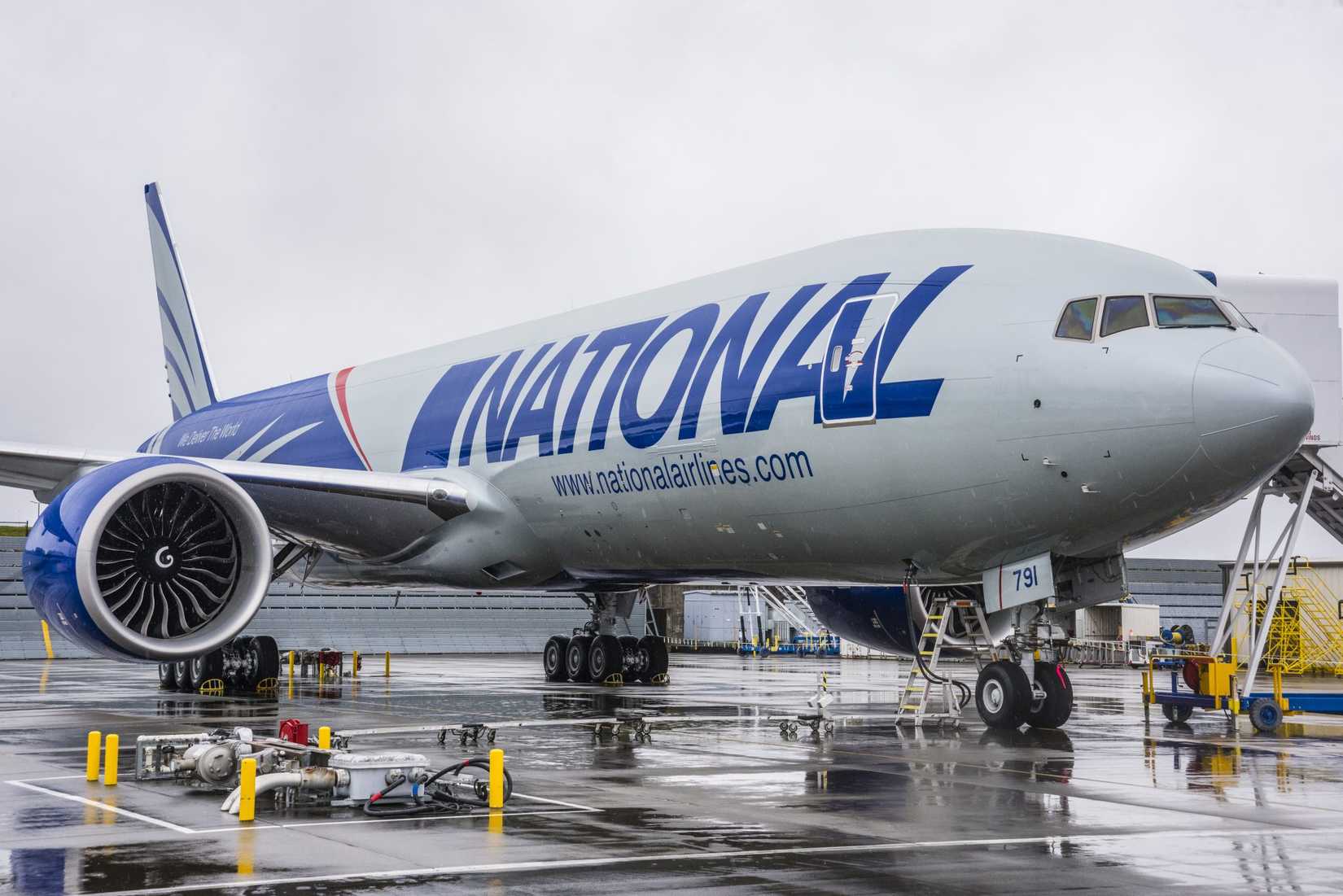 National Airlines Boeing 777F Parked