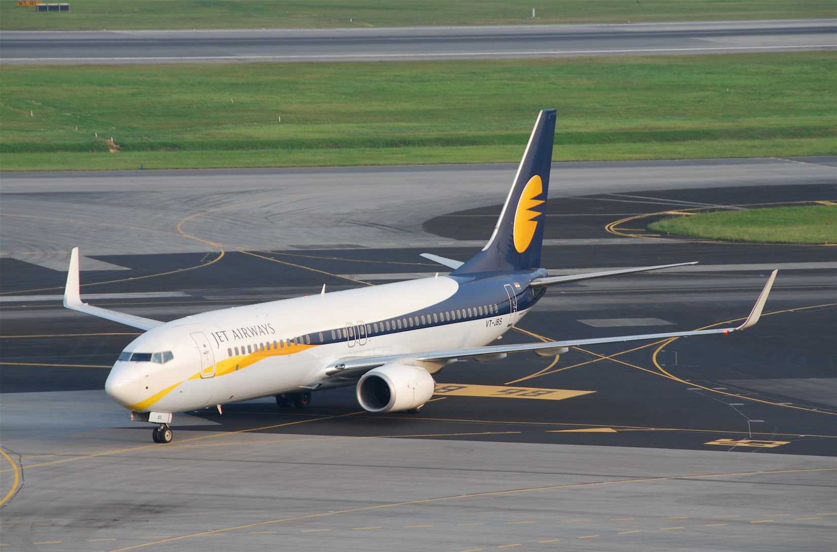 Jet Airways Boeing 737-800 aircraft on the runway