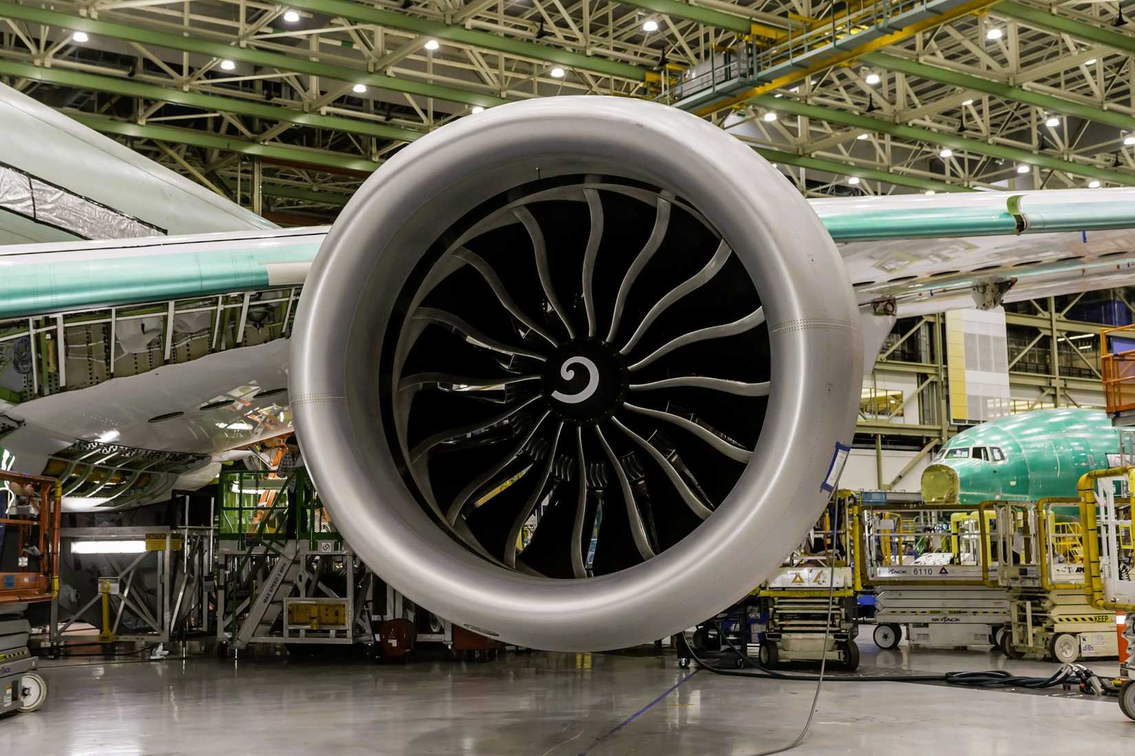 Boeing 777X Flight Test GE9X Engine Install