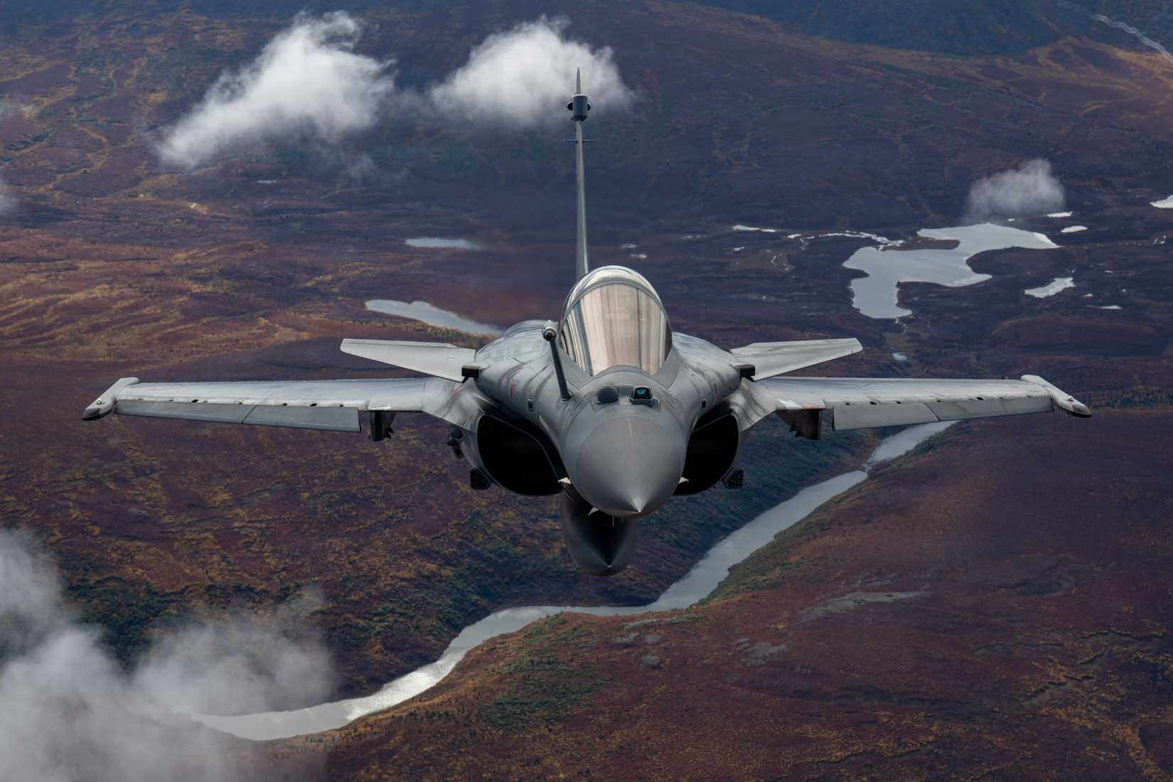 A French Air and Space Force Dassault Rafale F4 participates in a PEGASE 26 mission near Eielson Air Force Base, Alaska, Sept. 10, 2026